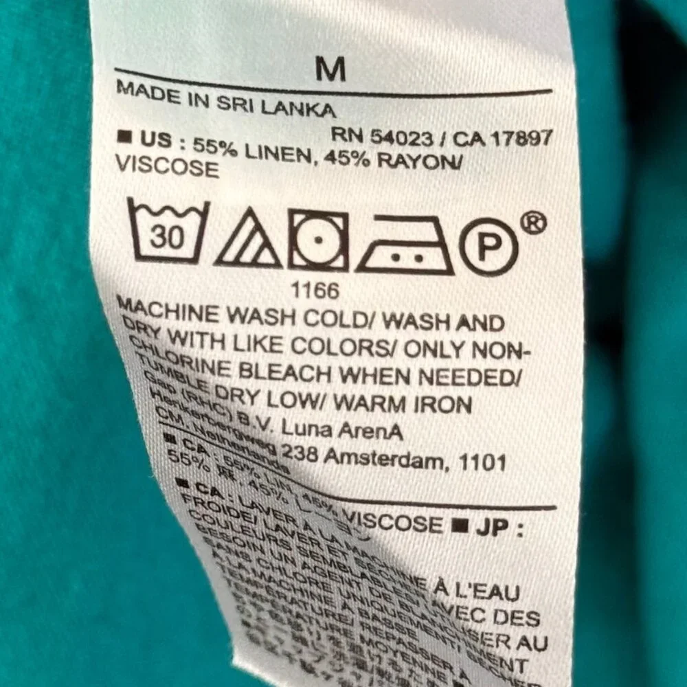 NEW Banana Republic Linen-Blend Button Summer Mini Shirtdress Turquoise - Medium - Picture 6 of 6